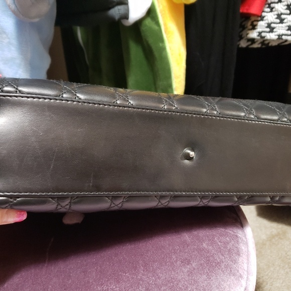 Auth Lady Dior  Canage lamb leather Medium tote - Picture 4 of 8